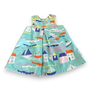 Baby Boden Sailboat Pinnie Dress 12-18 Months
